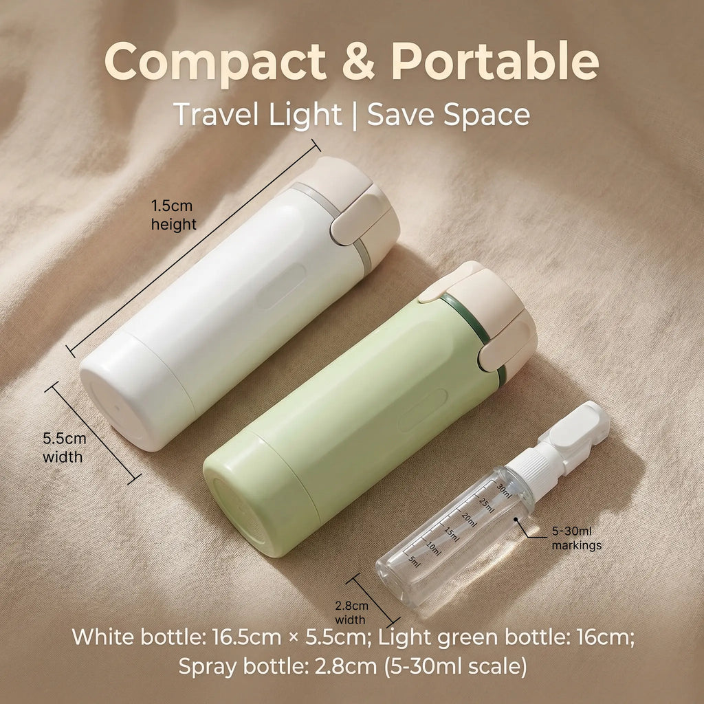4-In-1 Travel Cosmetic Plastic Rectangle Mini Canister Set - 30Ml Tsa-Safe, Leak-Proof, Bpa-Free Refillable Silicone Squeeze Storage Bottles & Jars (4 Bottles) with Lock, Compact Lightweight Toiletry Organizer for Business Trips, Gyms, Makeup, Anti-Pressu