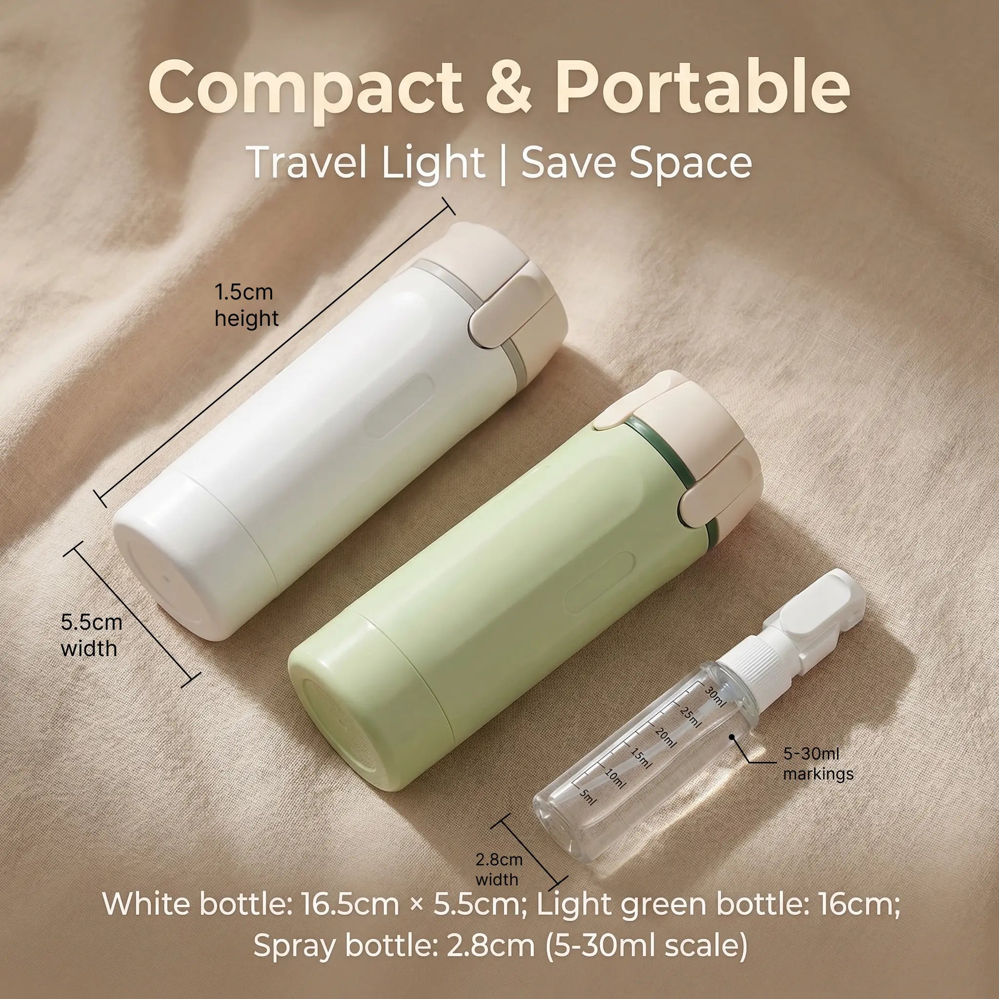 4-In-1 Travel Cosmetic Plastic Rectangle Mini Canister Set - 30Ml Tsa-Safe, Leak-Proof, Bpa-Free Refillable Silicone Squeeze Storage Bottles & Jars (4 Bottles) with Lock, Compact Lightweight Toiletry Organizer for Business Trips, Gyms, Makeup, Anti-Pressu