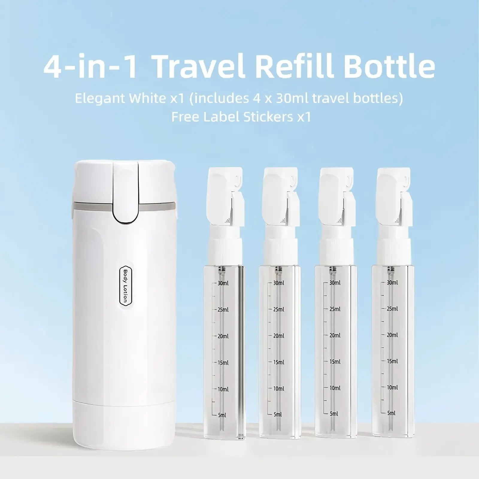 4-In-1 Travel Cosmetic Plastic Rectangle Mini Canister Set - 30Ml Tsa-Safe, Leak-Proof, Bpa-Free Refillable Silicone Squeeze Storage Bottles & Jars (4 Bottles) with Lock, Compact Lightweight Toiletry Organizer for Business Trips, Gyms, Makeup, Anti-Pressu