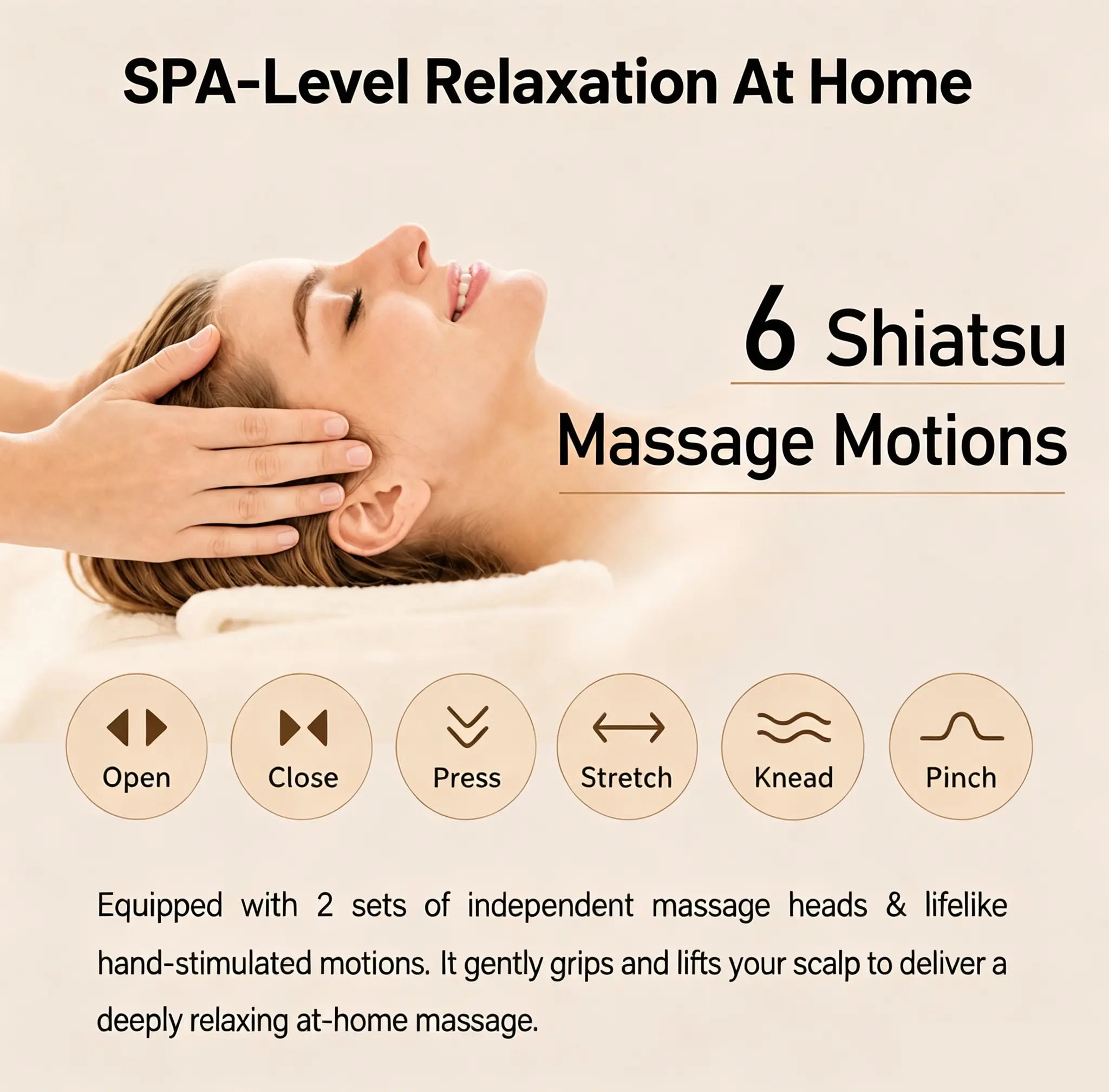 MIRATOKI Cocowave 4-In-1 Face & Scalp Massager, True Japanese Shiatsu Technology, Red Light for Healthier Scalp, Electric Head Spa Device Rotate Kneading and Vibration for Facial Massage, Scalp Care, Neck & Body Relaxation