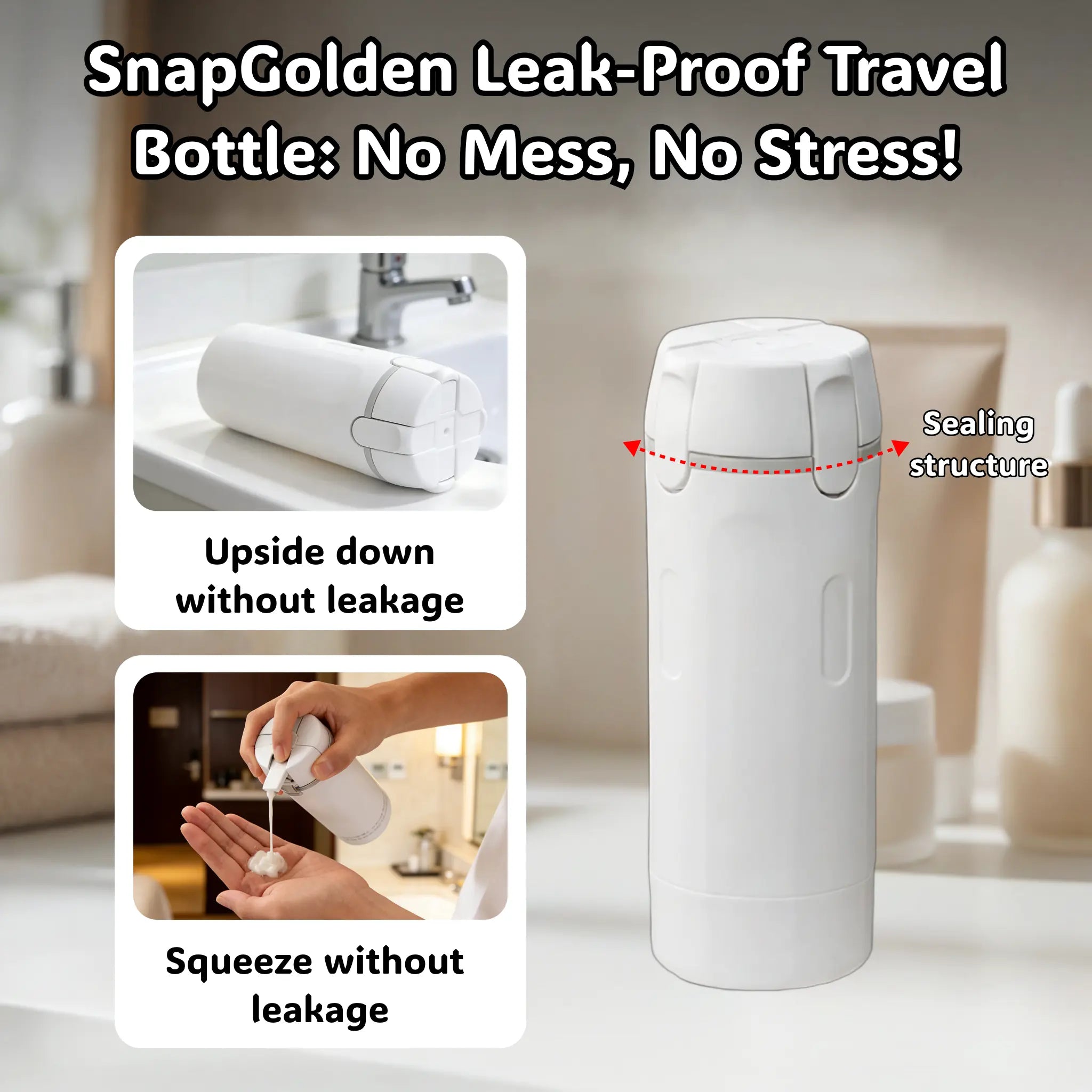 4-In-1 Travel Cosmetic Plastic Rectangle Mini Canister Set - 30Ml Tsa-Safe, Leak-Proof, Bpa-Free Refillable Silicone Squeeze Storage Bottles & Jars (4 Bottles) with Lock, Compact Lightweight Toiletry Organizer for Business Trips, Gyms, Makeup, Anti-Pressu