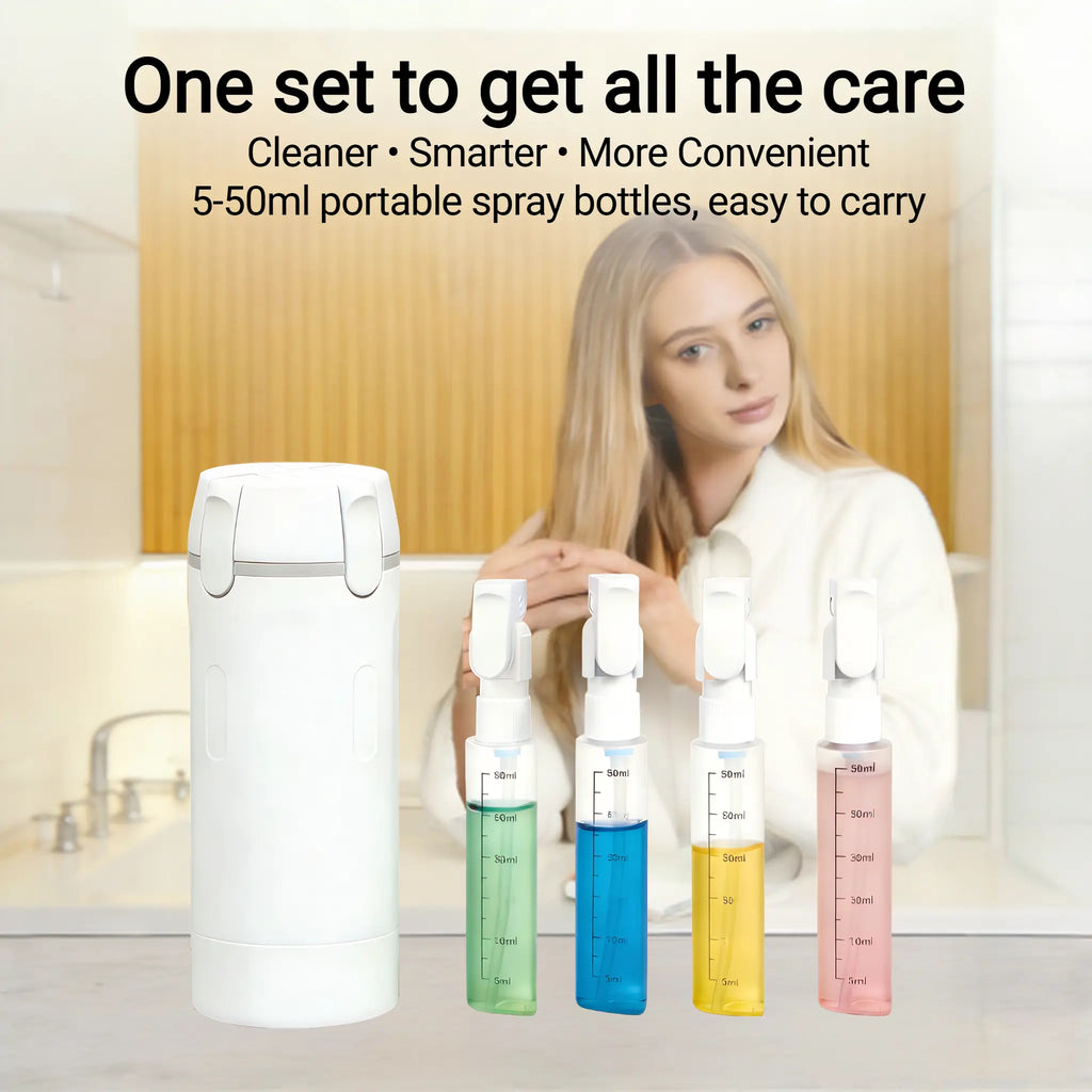 4-In-1 Travel Cosmetic Plastic Rectangle Mini Canister Set - 30Ml Tsa-Safe, Leak-Proof, Bpa-Free Refillable Silicone Squeeze Storage Bottles & Jars (4 Bottles) with Lock, Compact Lightweight Toiletry Organizer for Business Trips, Gyms, Makeup, Anti-Pressu