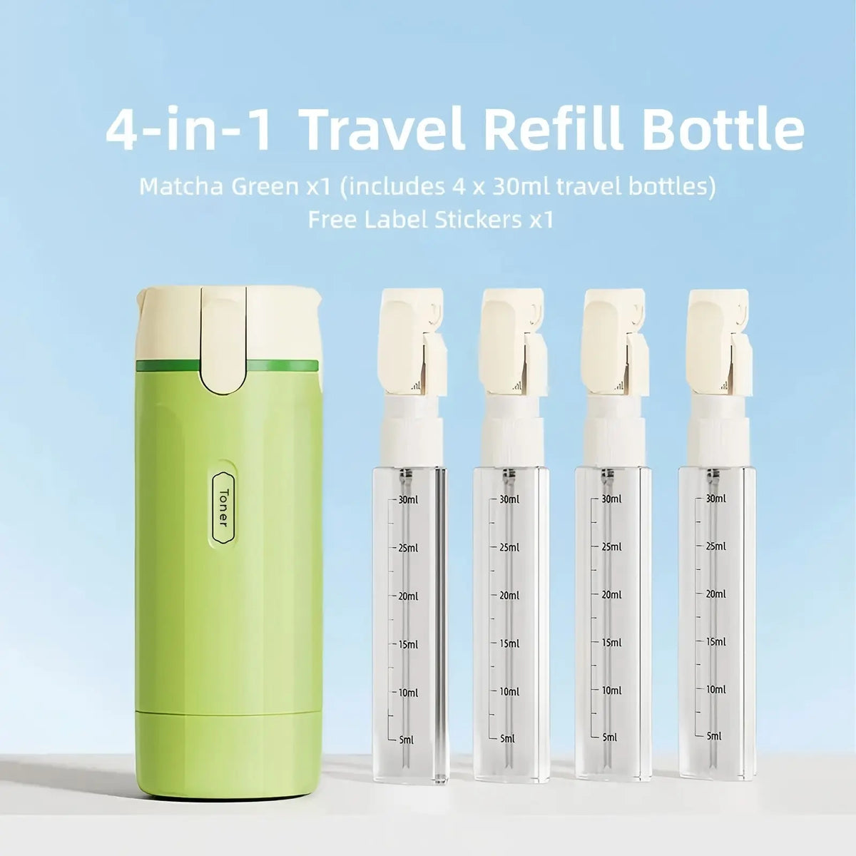 4-In-1 Travel Cosmetic Plastic Rectangle Mini Canister Set - 30Ml Tsa-Safe, Leak-Proof, Bpa-Free Refillable Silicone Squeeze Storage Bottles & Jars (4 Bottles) with Lock, Compact Lightweight Toiletry Organizer for Business Trips, Gyms, Makeup, Anti-Pressu