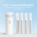 4-In-1 Travel Cosmetic Plastic Rectangle Mini Canister Set - 30Ml Tsa-Safe, Leak-Proof, Bpa-Free Refillable Silicone Squeeze Storage Bottles & Jars (4 Bottles) with Lock, Compact Lightweight Toiletry Organizer for Business Trips, Gyms, Makeup, Anti-Pressu