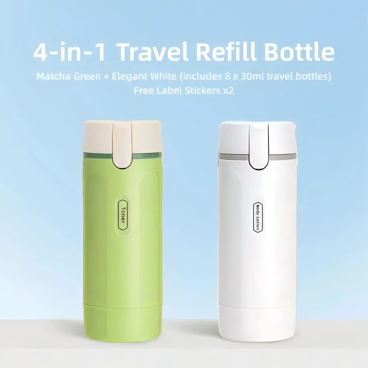 4-In-1 Travel Cosmetic Plastic Rectangle Mini Canister Set - 30Ml Tsa-Safe, Leak-Proof, Bpa-Free Refillable Silicone Squeeze Storage Bottles & Jars (4 Bottles) with Lock, Compact Lightweight Toiletry Organizer for Business Trips, Gyms, Makeup, Anti-Pressu